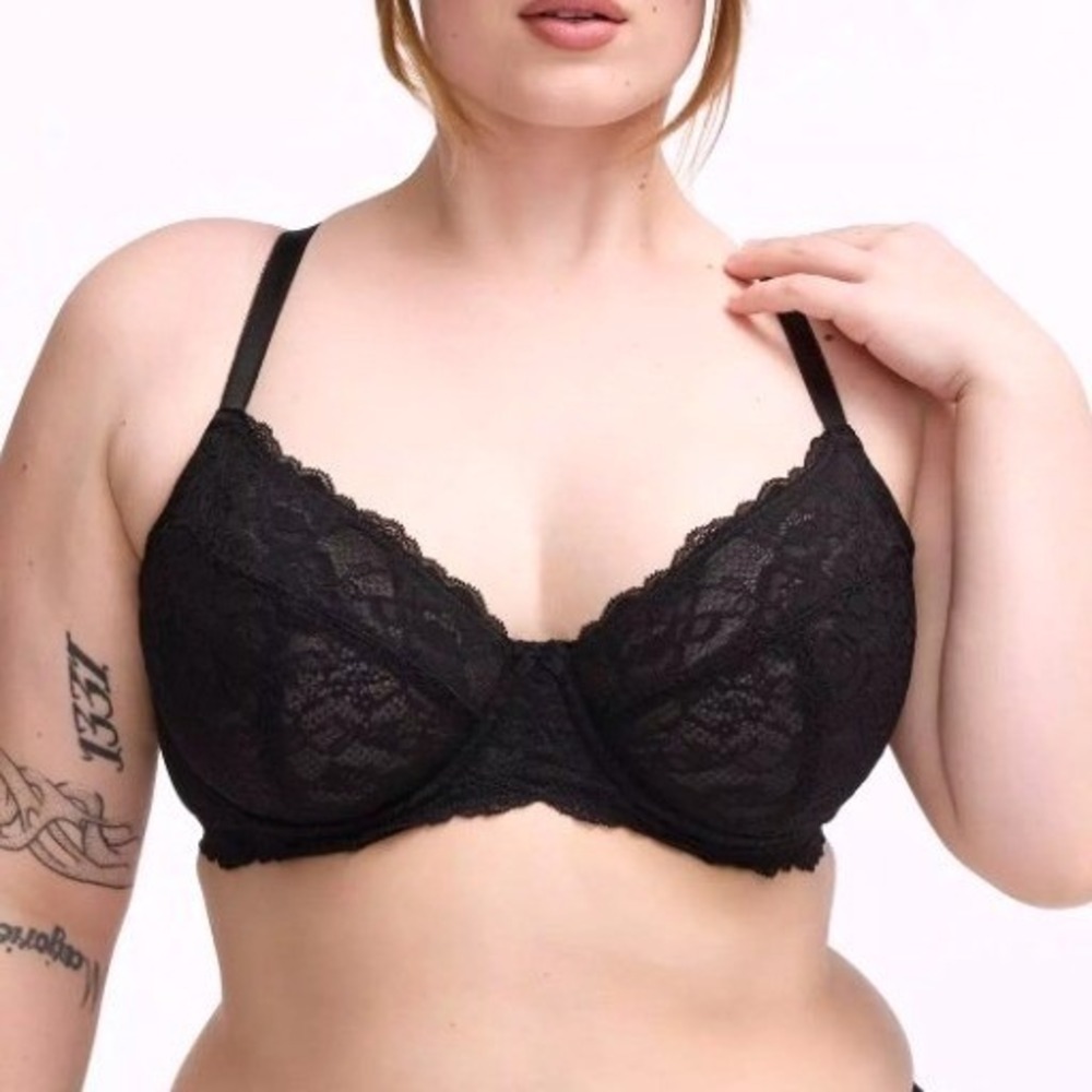 NWT Torrid Unlined Full Coverage Bra Rich Black Lace Size 44DDD 44F